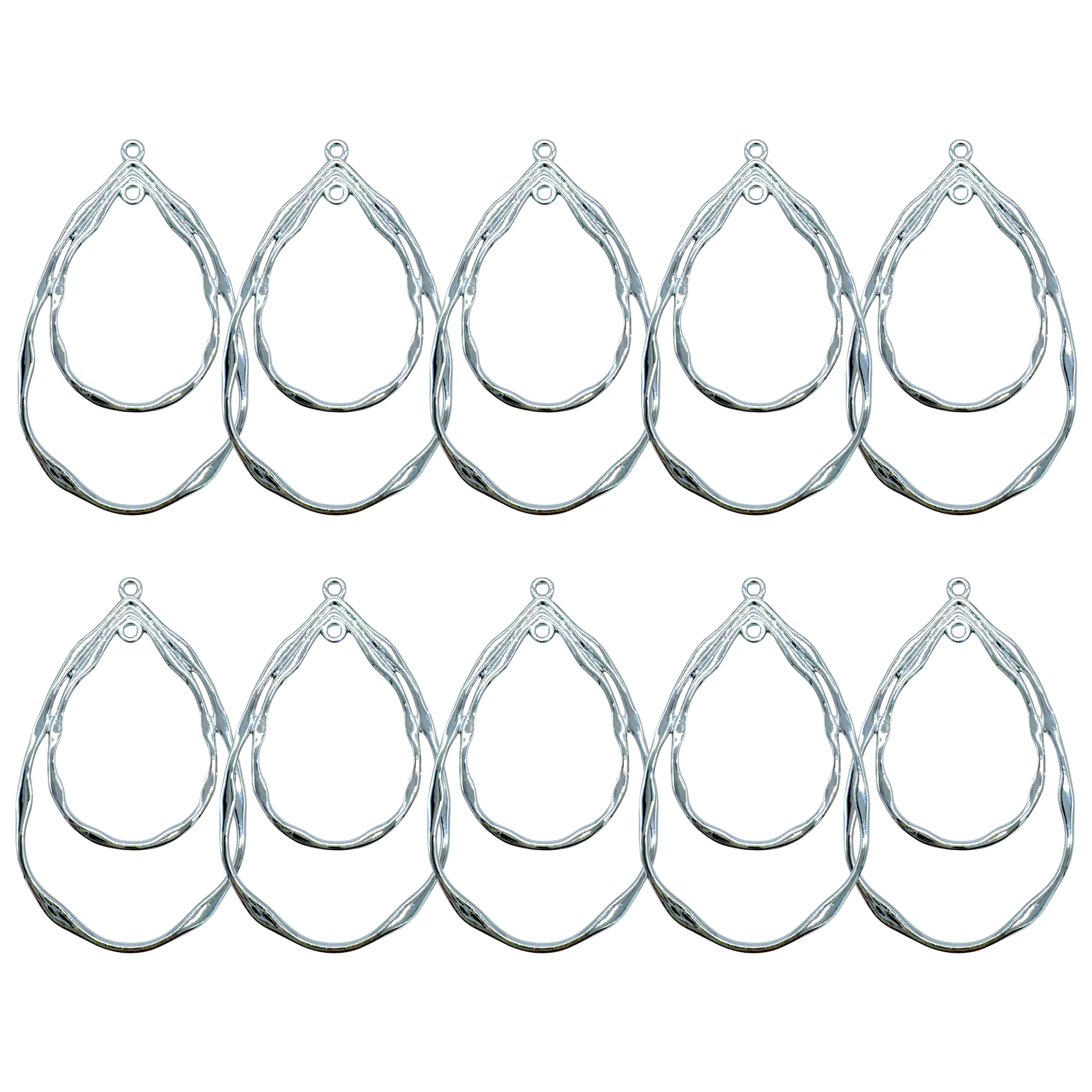 Dual Teardrop Open Back Bezel Blanks - 10 Pcs - Image 4
