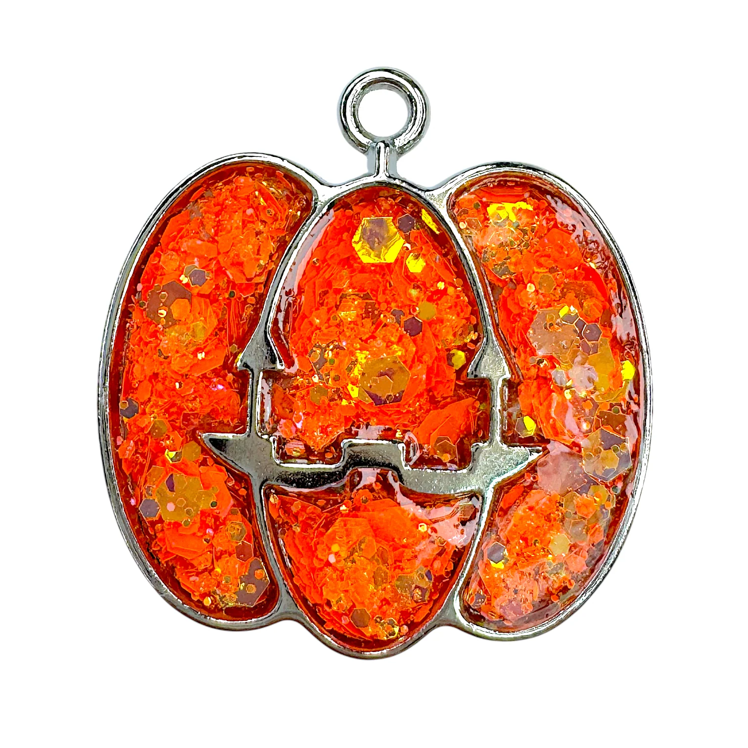 10-Pack of Pumpkin Jack-o-Lantern Open Back Pendant or Earring Bezel Blanks - Image 2