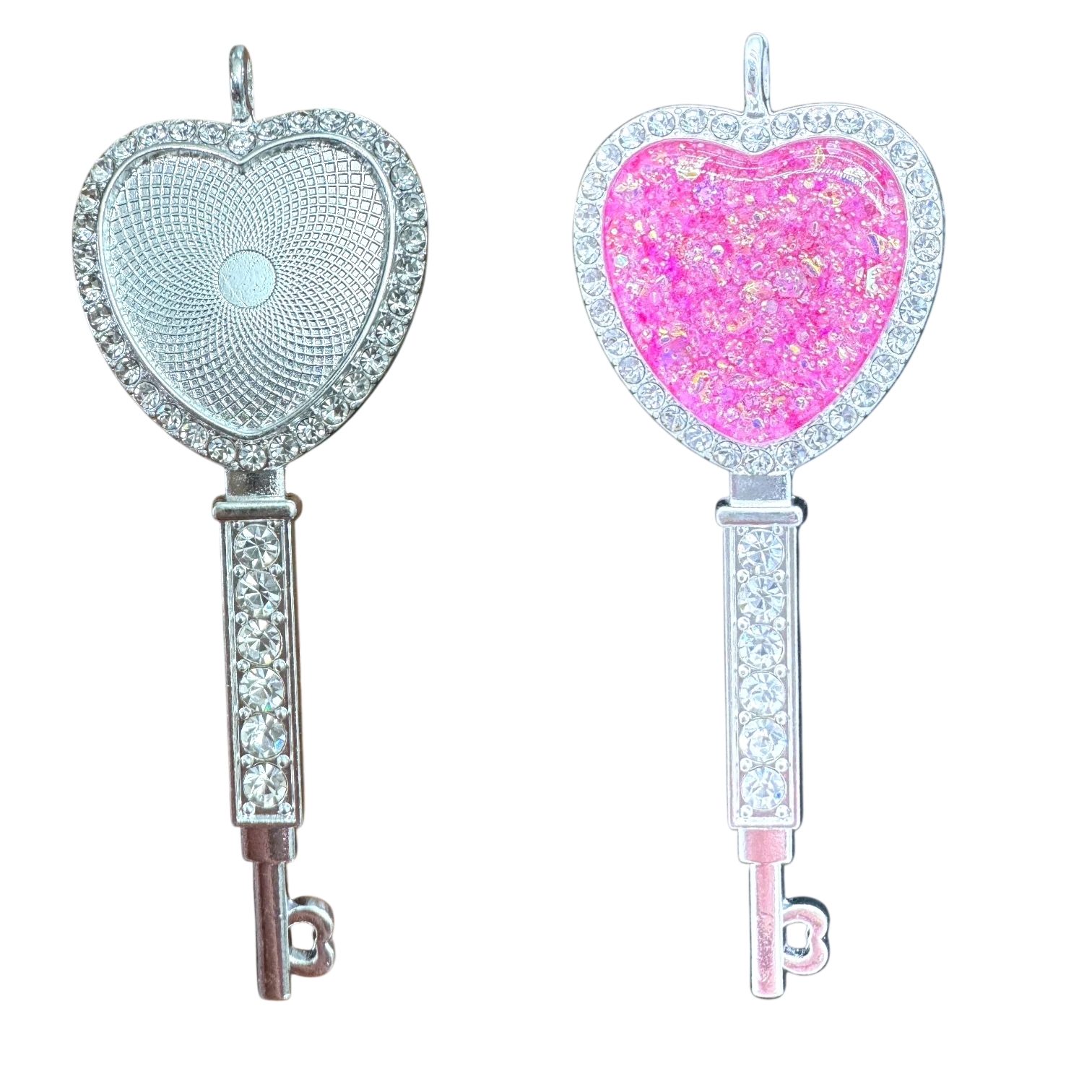 Cubic Zirconia Heart Key Bezel Blank - Image 4