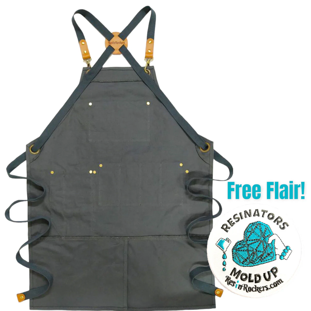 Heavy Duty Canvas Apron with Pockets and Patch - Image 3