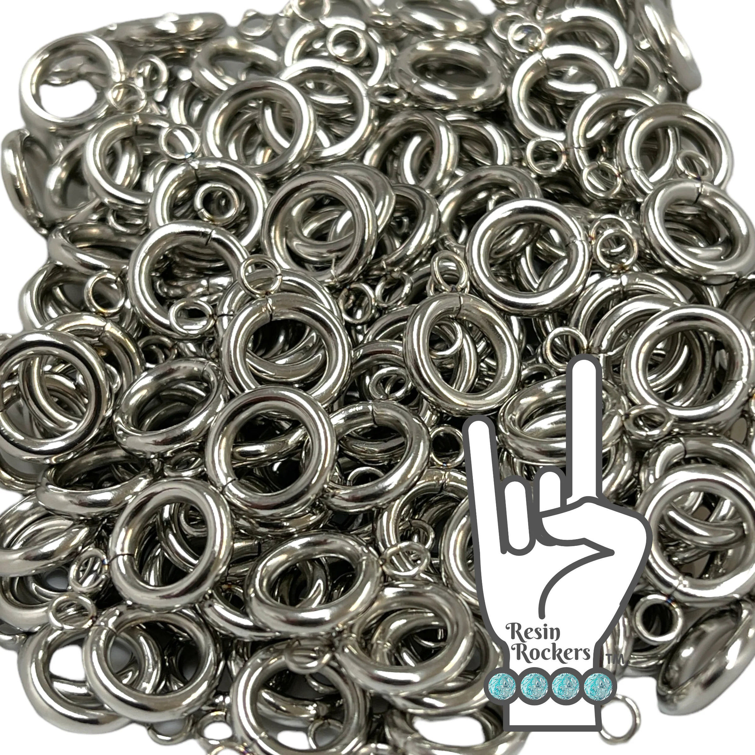 Sharpie S Gel ONLY Frustration Free Pen Charm Attachment Rings Plated Stainless Steel 25 Pack - Image 3