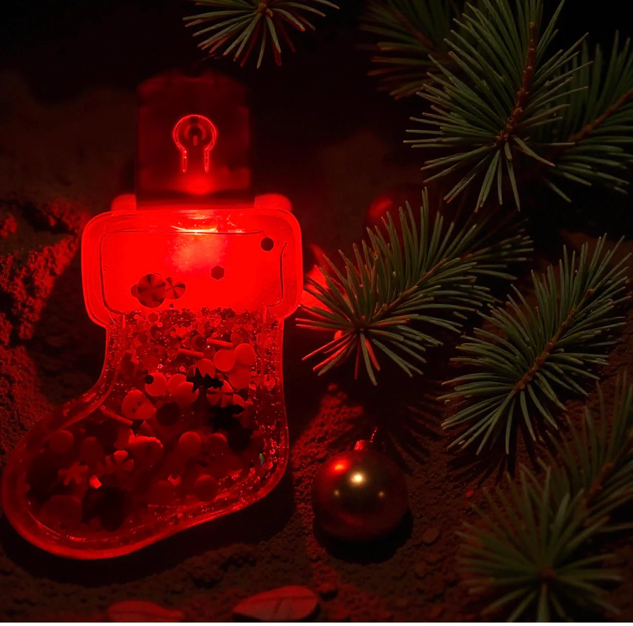 Stocking Light Up LED Snow Globe Shaker Ornament Blank Kit - Image 2